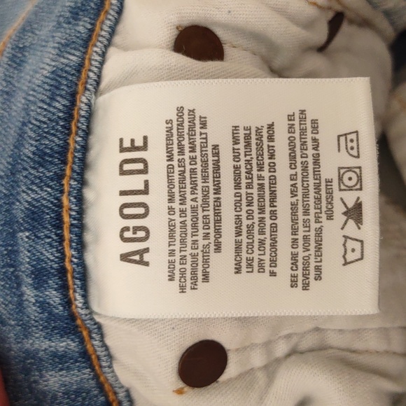 Agolde Size 26 Sophie Distressed Hem Blue Jeans - Picture 14 of 15